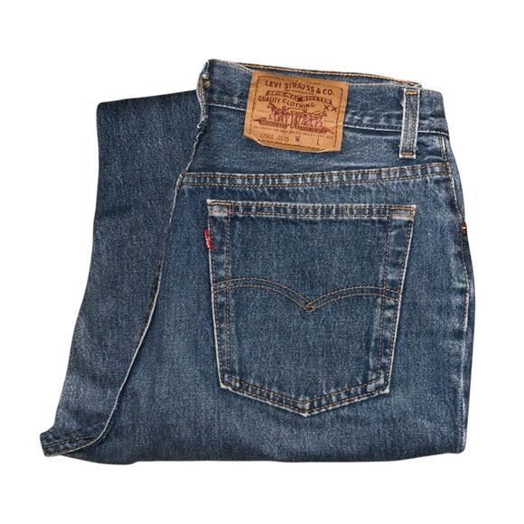 Vintage Levis Tapered Leg Jeans Womens 15 31 Button Fly Medium Wash Made USA - Picture 1 of 8